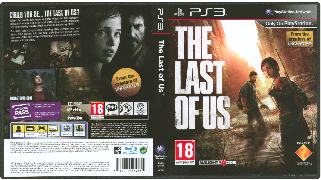TLOU PS3 disc inlay